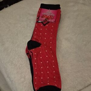 Valentine's Day Red and Black Socks